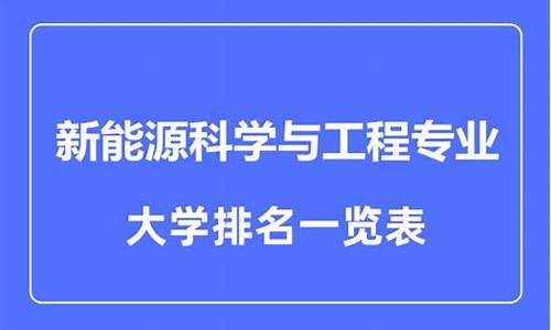 新能源专业大学排名及录取分数线_新能源专业大学排名